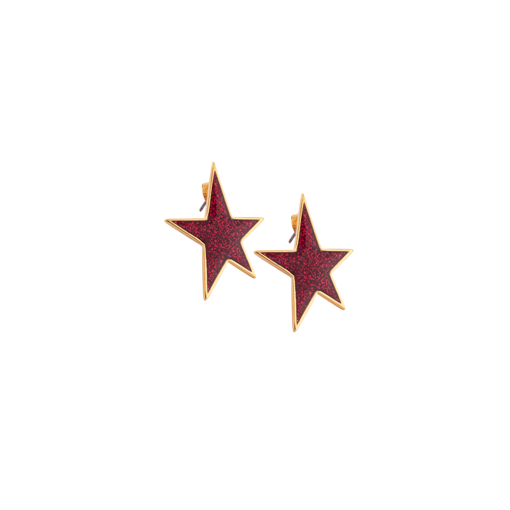 Pendiente Supernova Oro Estrella