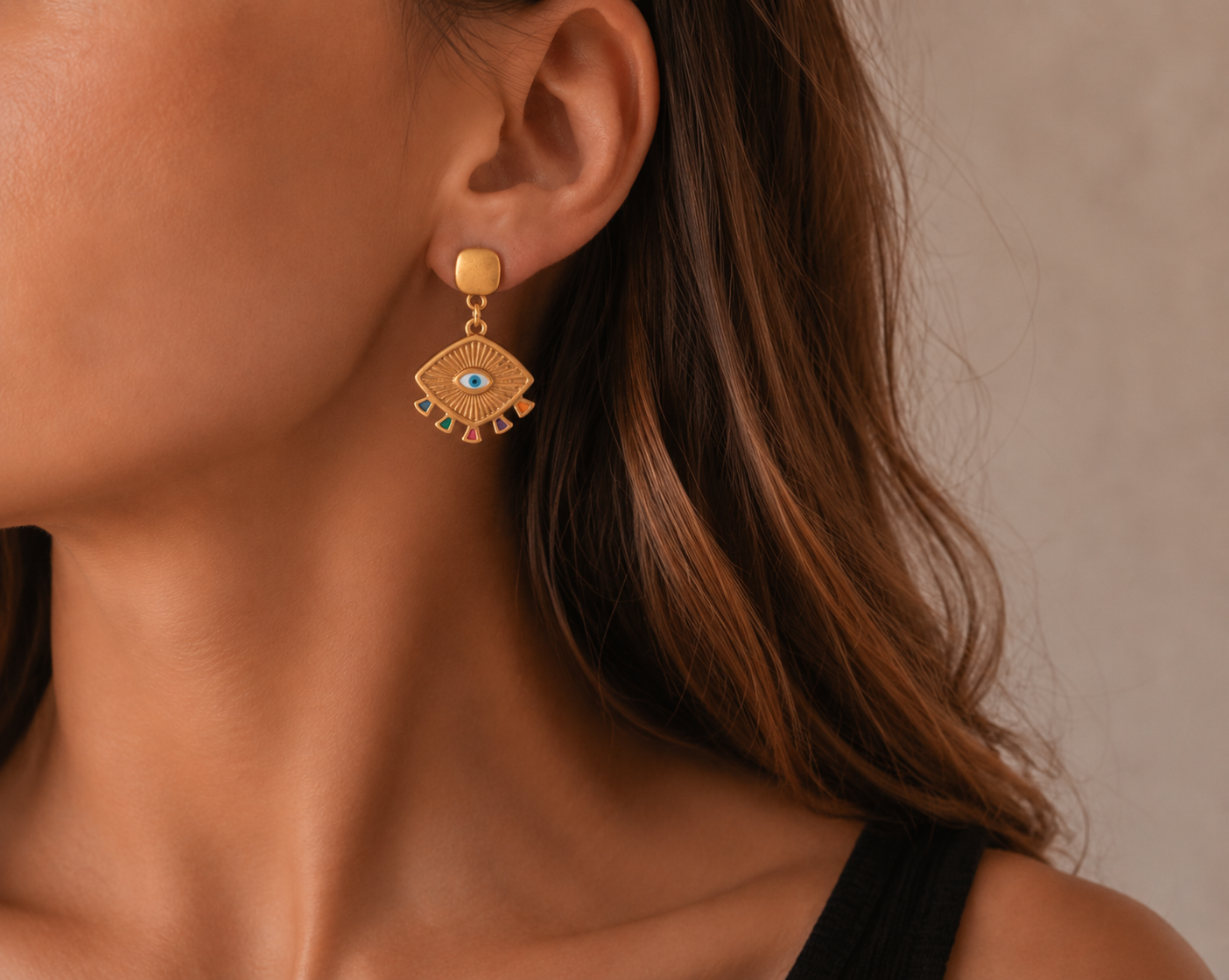 Pendientes Amuleto Ojo Multicolor