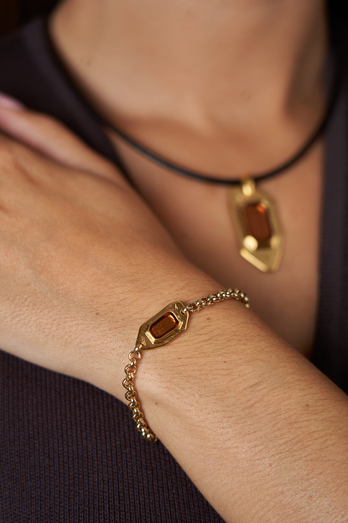 Pulsera Cadena Talisman Oro