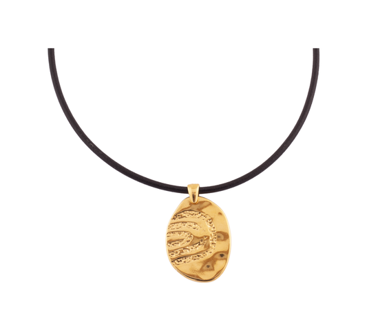 Gargantilla Gea Cuero Oro