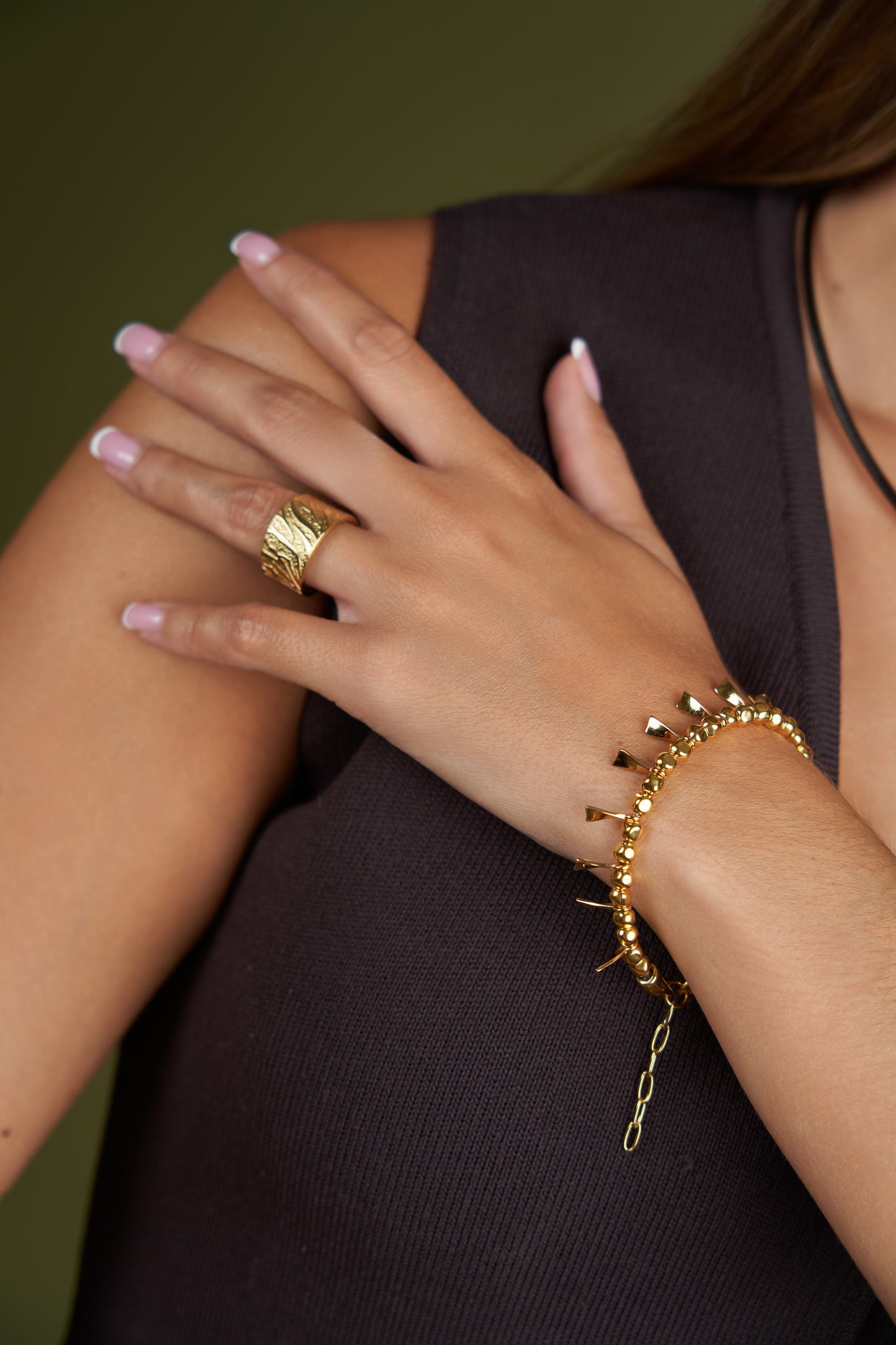 Anillo Gea Rayado Oro