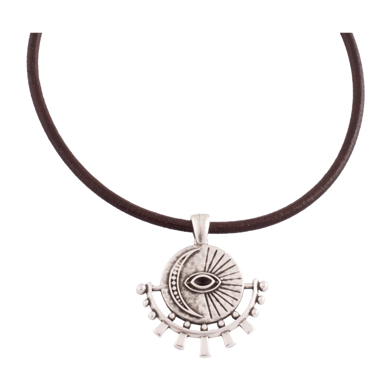 Gargantilla Cuero SolLuna Negro