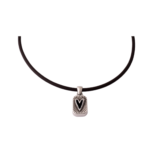 Gargantilla In love Cuero Cuadrado Corazon