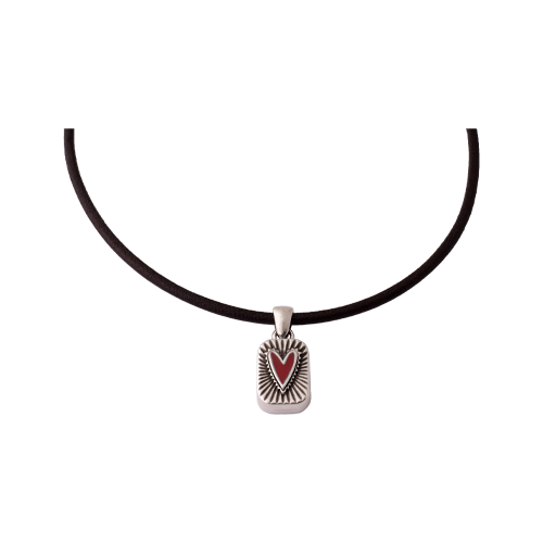 Gargantilla In love Cuero Cuadrado Corazon