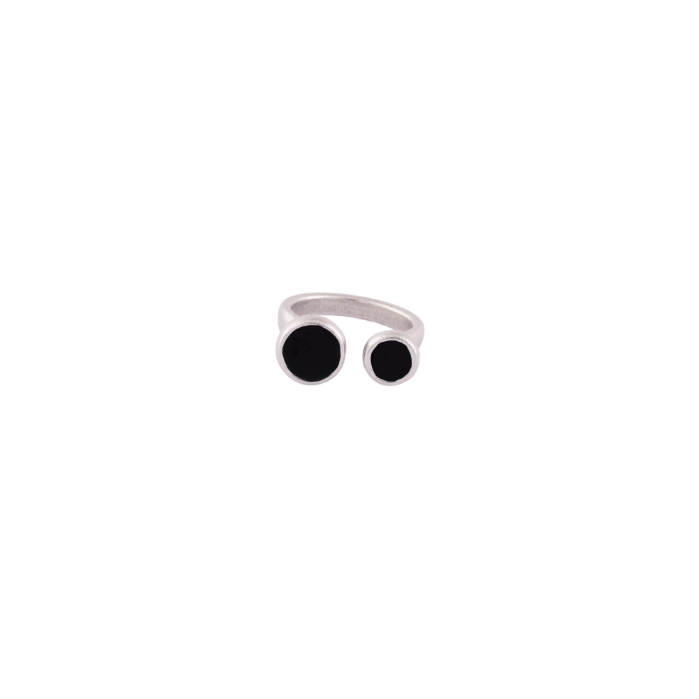 Anillo Doble Neón Negro y Turquesa