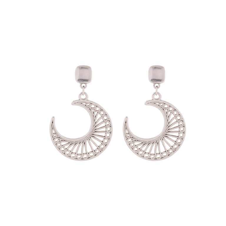 Pendiente Luna Oro Plata