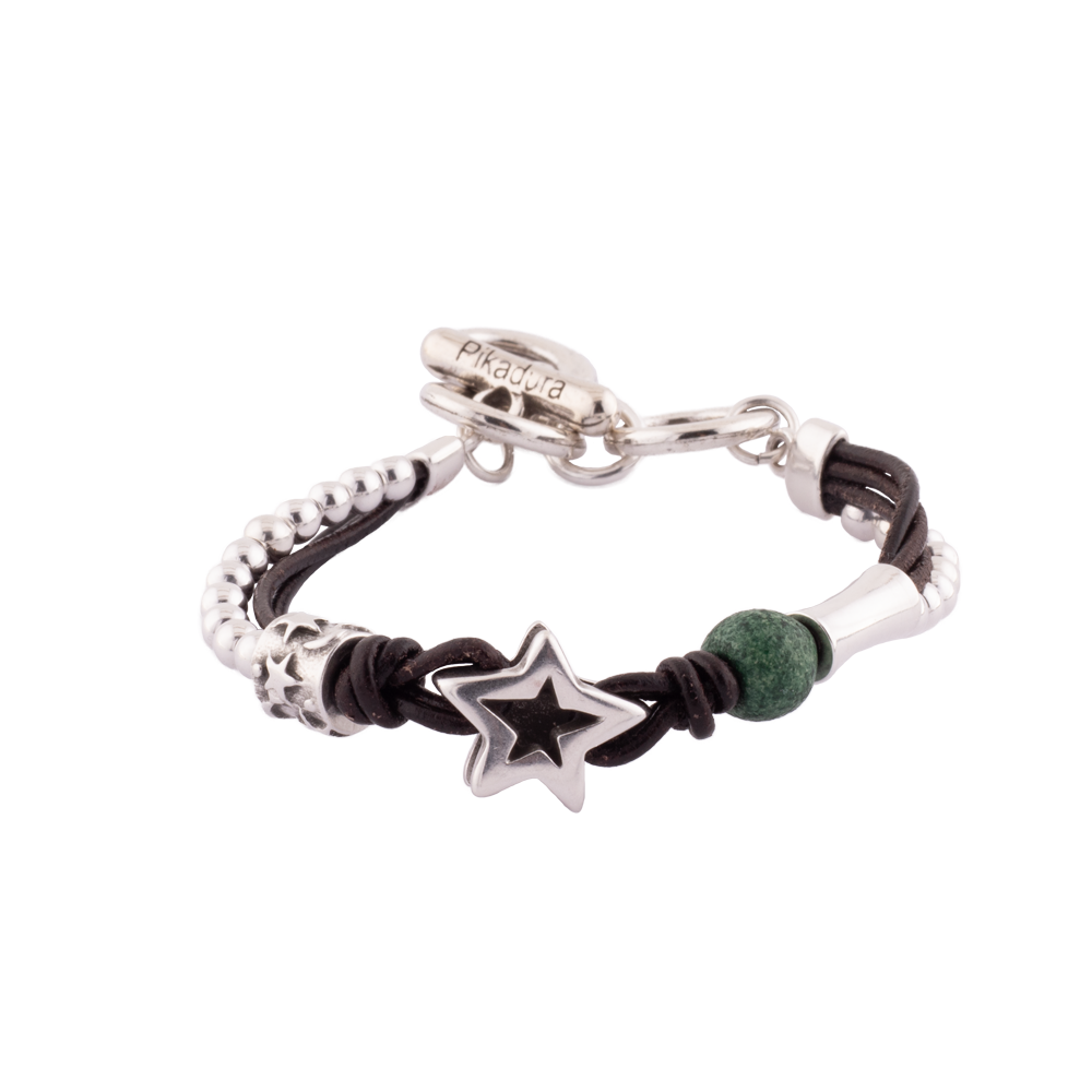 Pulsera Supernova Verde Bolas Estrella