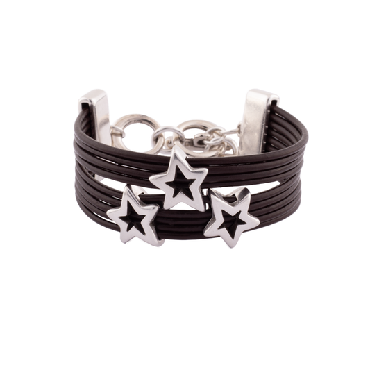 Pulsera Supernova Cuero 3 estrellas
