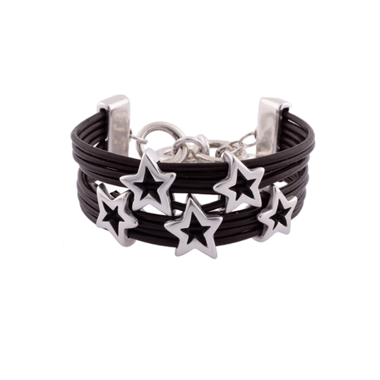 Pulsera Supernova Cuero 5 estrellas