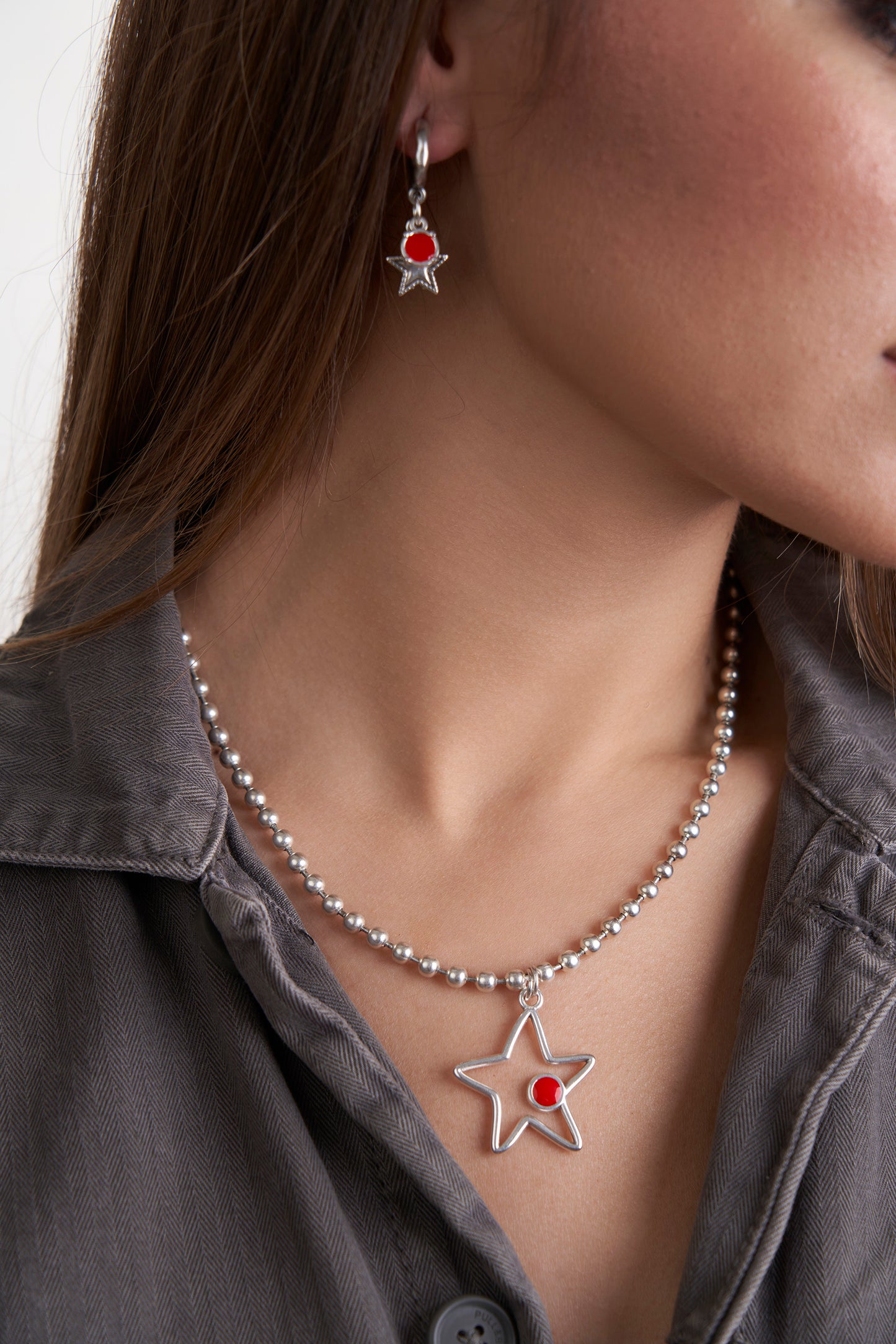 Gargantilla Bola Star  Estrella Roja