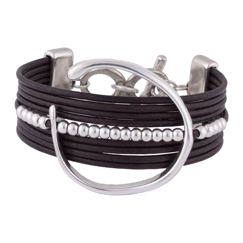 Pulsera Vikingas Espiral Cuero