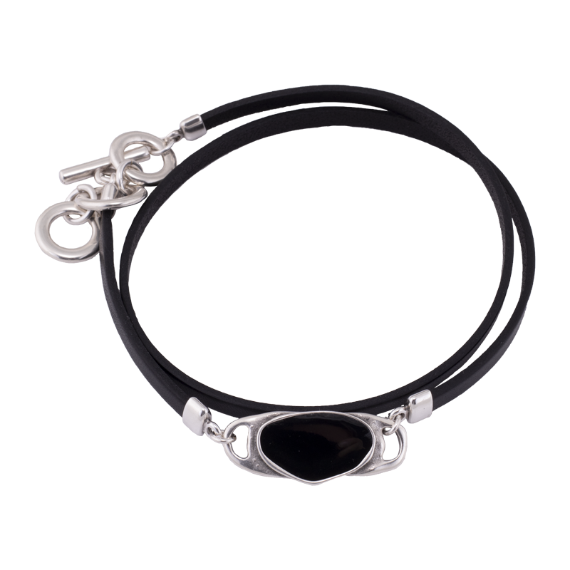 Pulsera Vikinga Doble Cuero En Tres Colores