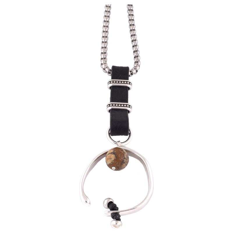 Collar Vikingas Espiral Cuero