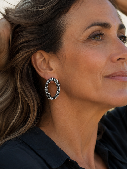 Pendientes Brisa Bañados en Plata