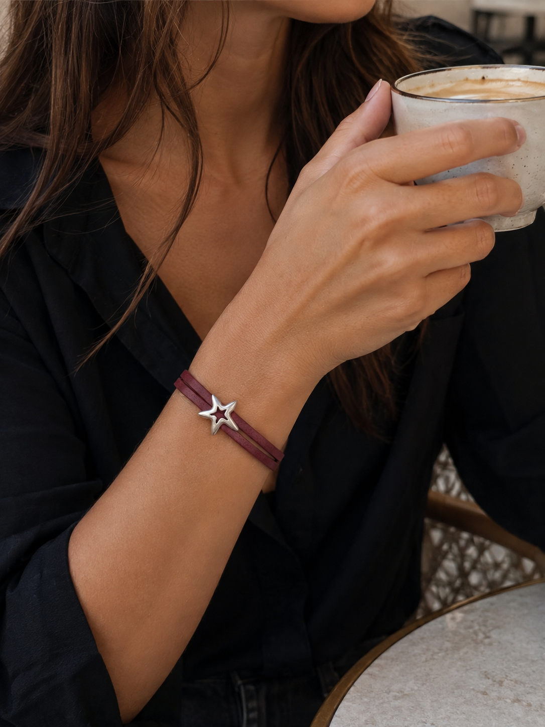 Pulsera Estrella Burdeos Vintage